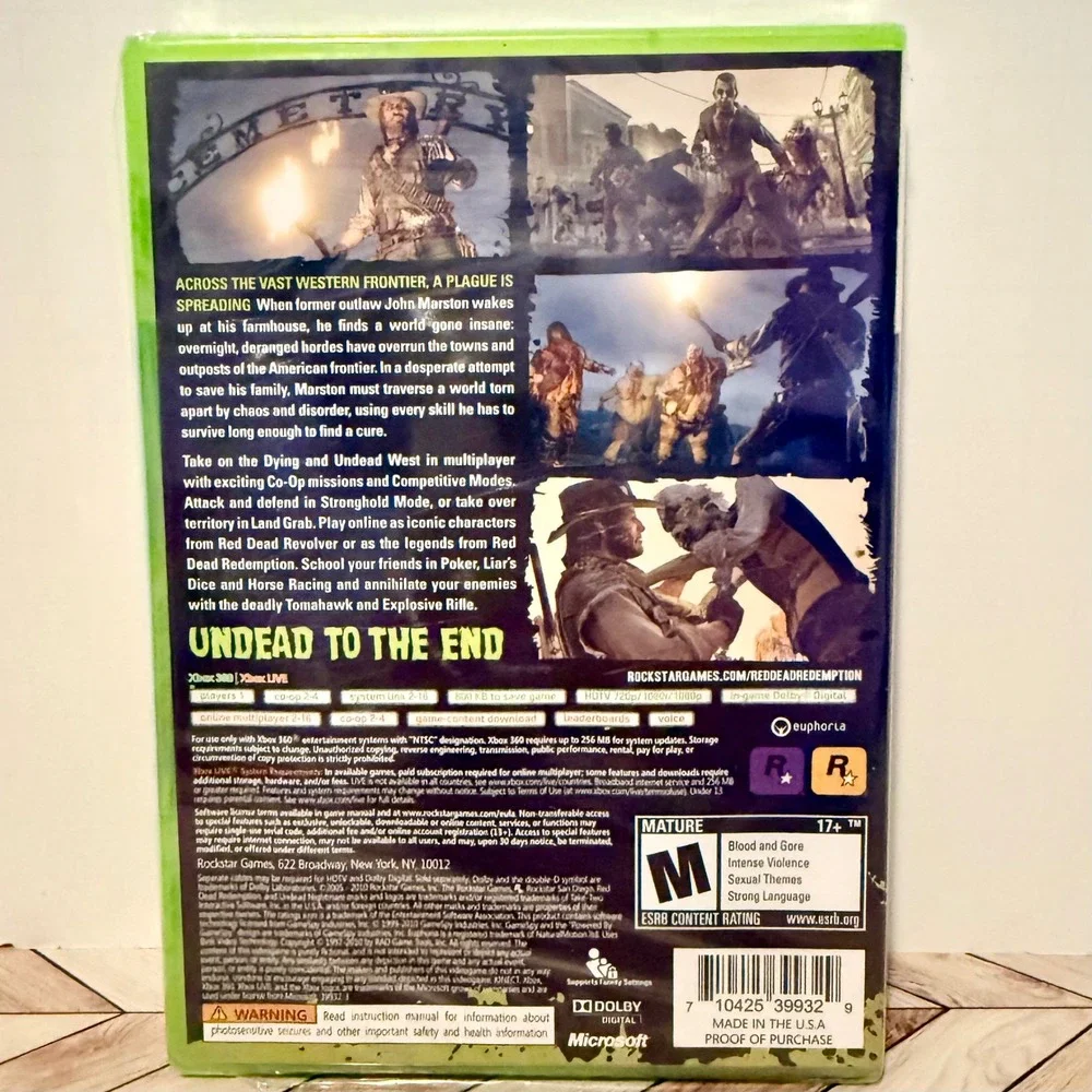 Red Dead Redemption 2010 First Print & Undead Nightmare Xbox 360 Sealed Rockstar